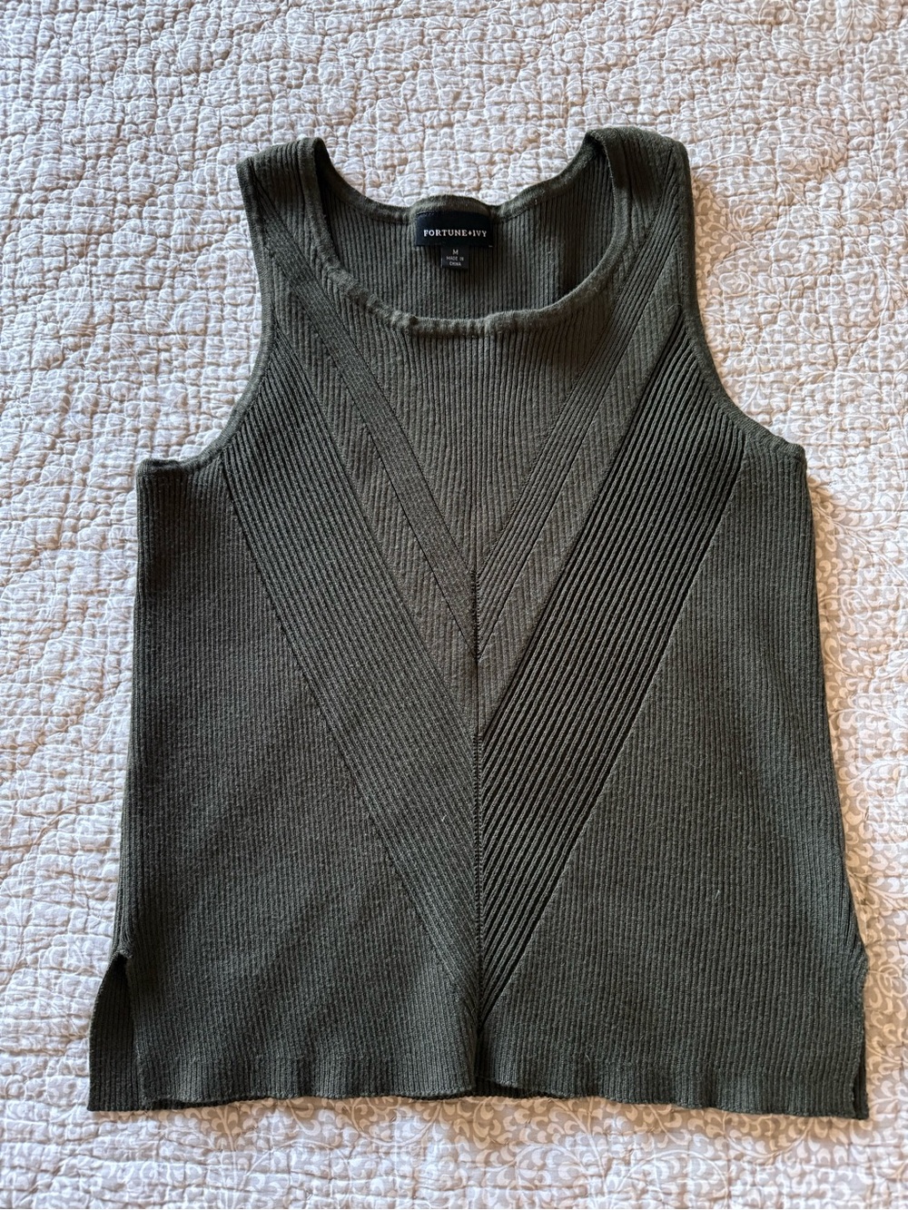 Fortune + Ivy Green Knitted Tank